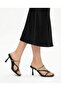 Dolia Gold Strappy Flip-Flop High Heel Slippers - Black Leather - 6