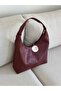 New Season Large Casual Burgundy Leather Shoulder Bag - 3