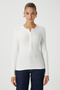 Women's kelly lux touch gold button detail ecru blouse - 6
