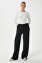 Women's Modal Select Wide Leg Black Sweatpants - 2