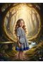 Girl's Chanel Fabric Gold Buttoned Skirt Lined Tutu Dress Bag Hair Crown 3-Piece Set - 2