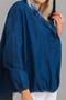 Women's Hooded Bird-Eye Denim Shirt with Elasticated Sleeves Indigo - 7