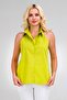 Women's Green Sleeveless Off-Shoulder Lycra Poplin Shirt - 2