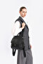Iverelle Dark Gray Washed Leather Cover Detailed Multi-Compartment Stylish Backpack Shoulder Crossbody Bag - 5