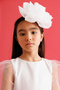 White Large Rose Detail Girl's Crown