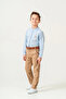 boy / long sleeve crew neck / shirt trousers / men's suit with belt - 4