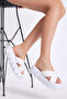 Women's White Cross-Strapped High Sole Slippers - 3