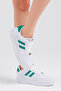 Unisex White Green Side Striped Lace Up Comfortable Sneaker