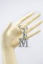 Silver Colored Star Evil Eye Beaded Metal Letter m Keychain / Letter Bag Ornament - 2