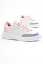 Women's White Powder Comfortable Fit High Poly Sole Lace-Up Sports Shoes