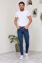 Men's Jeans Skinny Fit Lycra Blue Nails Jeans - 2