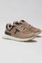 Unisex Beige Non-Slip EVA Sole Lace-Up Sneakers - 2