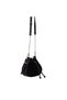 Valentina Suede Leather Women's Drawstring Shoulder Bag – Effortless Elegance, Black - 8