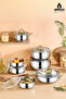 14-Piece Hot Prime Induction-Compatible Stainless Steel Pot Set & Steel Storage Container