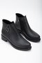 Women's Black Skin Thermo Sole Buckle Double Zipper Short Heeled Boots - 3