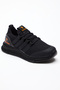 Children's Unisex Black Comfortable Striped Lace-Up Sports Shoes