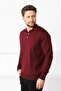 Burgundy Polo Collar Superfine Men's Knitwear Sweater - 4