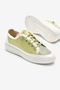 Women's Green Poly Sole Denim Fabric Stone Lace-Up Sports Shoes - 4