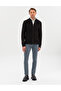 Black Slim Fit Zippered Knitwear Cardigan 50317341-Vr046 - 4