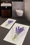 Lavender Patterned Non-Slip Base Bathroom Mat Set 60X90 and 60X40 - 3