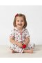 Girl's Summer Short Sleeve Double Breasted Collar Cherry Printed Nightgown Set