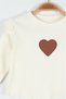 Baby Girl Heart Embroidered Sleeve Ruffles Ribbed Fabric Baby Suit 6-9-12-18-24 Months - 4