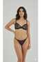 BLACK Fuchsia Polka Dot BRA SET