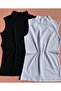 Half-Necked 2-Piece Black and White Color Turtleneck Cotton Women's Tank Top