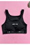 Women's Diver Fabric Black Color with Removable Pads Sports Athlete-Bustier 64V45