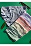 Women's 5-Piece Cotton Ecru, Pink, White, Green and Blue Ribbed Triangle Slip Panties