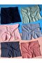 4 Pieces of Ribbed Cotton Lycra Women's Shorts-Bermuda - 3