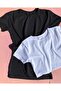 Cotton Lycra (2 Pcs) Black and White No-Show Short Sleeve Summer Thin Women's T-Shirt