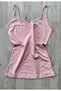 3 Pieces of Lacy Rope Strap Cotton Tank Top (1 Salmon, 1 Pink and 1 Ecru) - 4