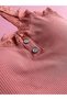 Lacy Strap-Ribana, Cotton 1 Piece Dried Rose Pad Button Detailed Corded Women's Athlete-Blouse 64V34 - 2