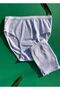 Cotton 4-Piece Ecru, White, Black and Tan Color Ribbed Triangle Women's Panties 50G20 - 2