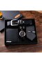 Elegant 6-Piece Men’s Business Gift Set – Black Leather Watch, Belt, Wallet, Tie, Cuffl - 8