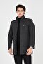 Ezel Mock Neck Button-on-Chest Melton Coat - 4