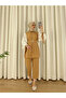 Belted Hijab Double Set Tan - 3