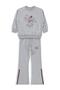 Kids Tracksuit Set with Slit Legs for 10-13 Years Old - Gray - 4