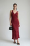 Burgundy Women's Patterned Long Knitted Dress Sh284 - 2