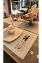 Linen French Lace Silver Glitter White American Service Set 2 Pcs - 2
