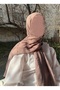 شال قطني سادة للحجاب بلون بني حليبي - 4