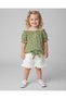 Girl's Summer Interlock Corded Fabric Floral Printed Muslin Shorts Top and Bottom Baby Set