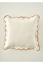 Scallop Edge Cushion Cover Brick Red (43x43 cm)