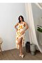 25Y5204 Women's Orange Patterned Crochet Strap Dress - 5