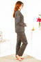 Leopard Print Front Buttoned Suede Pajama Set - 2
