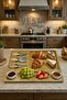 3-Blade Wooden Cheese Cutting and Presentation Board, Breakfast Tray - 4 Compartments, Stylish Design - 3