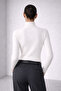 Ecru Turtleneck Super Thin 100% Organic Cotton Women's Knitwear Sweater - 4