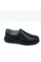 Men's Black Real Genuine Leather Daily Orthopedic Classic Lightweight Black Casual Shoes - 6