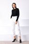 Black Round Neck Super Thin 100% Organic Cotton Women's Knitwear Sweater - 4